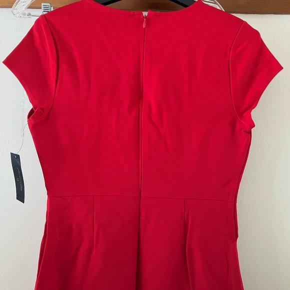 NWT Worthington Stretch Draped Wrap Bodycon Red Dress Size 6 - Picture 2 of 7